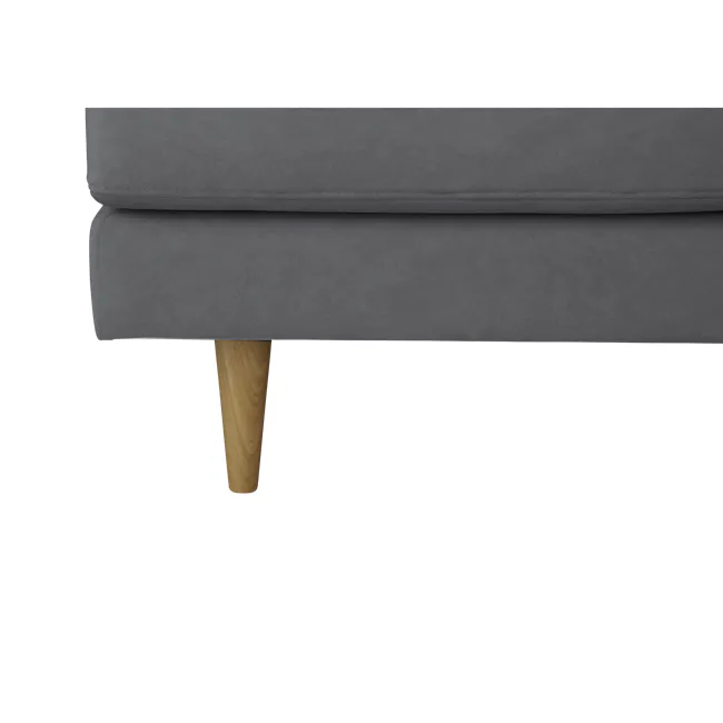 Soma Armchair - Dark Grey (Scratch Resistant) - 8 - Grey upholstered sofa, wooden legs, minimalist design, soft fabric