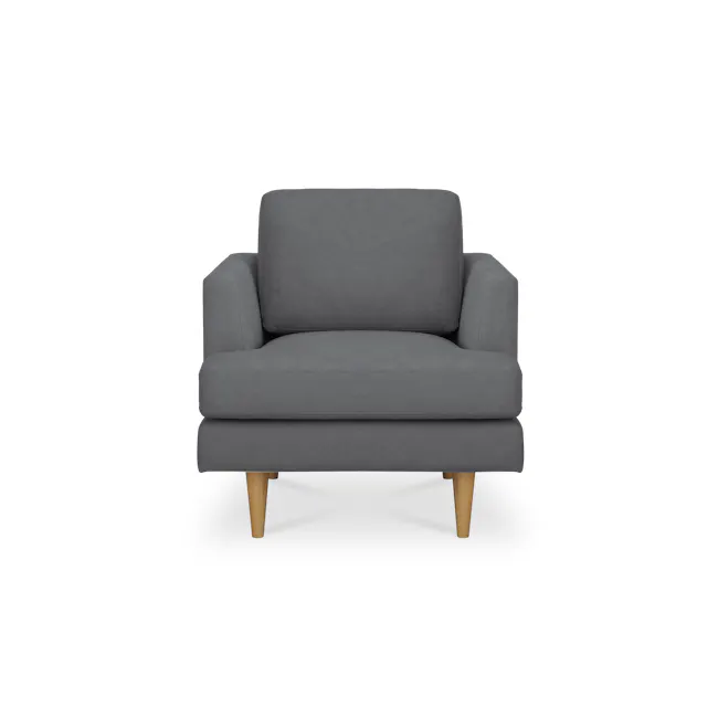 Soma Armchair - Dark Grey (Scratch Resistant) - 4 - Grey upholstered armchair, modern design, comfortable seating