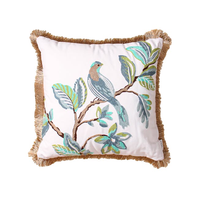 Birds of Paradise Throw Cushion (Embroidered) - 0