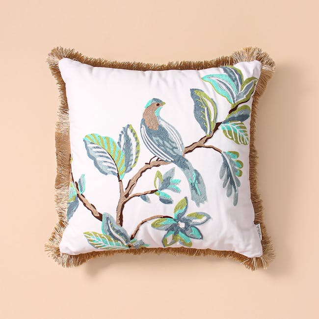 Birds of Paradise Throw Cushion (Embroidered) - 4