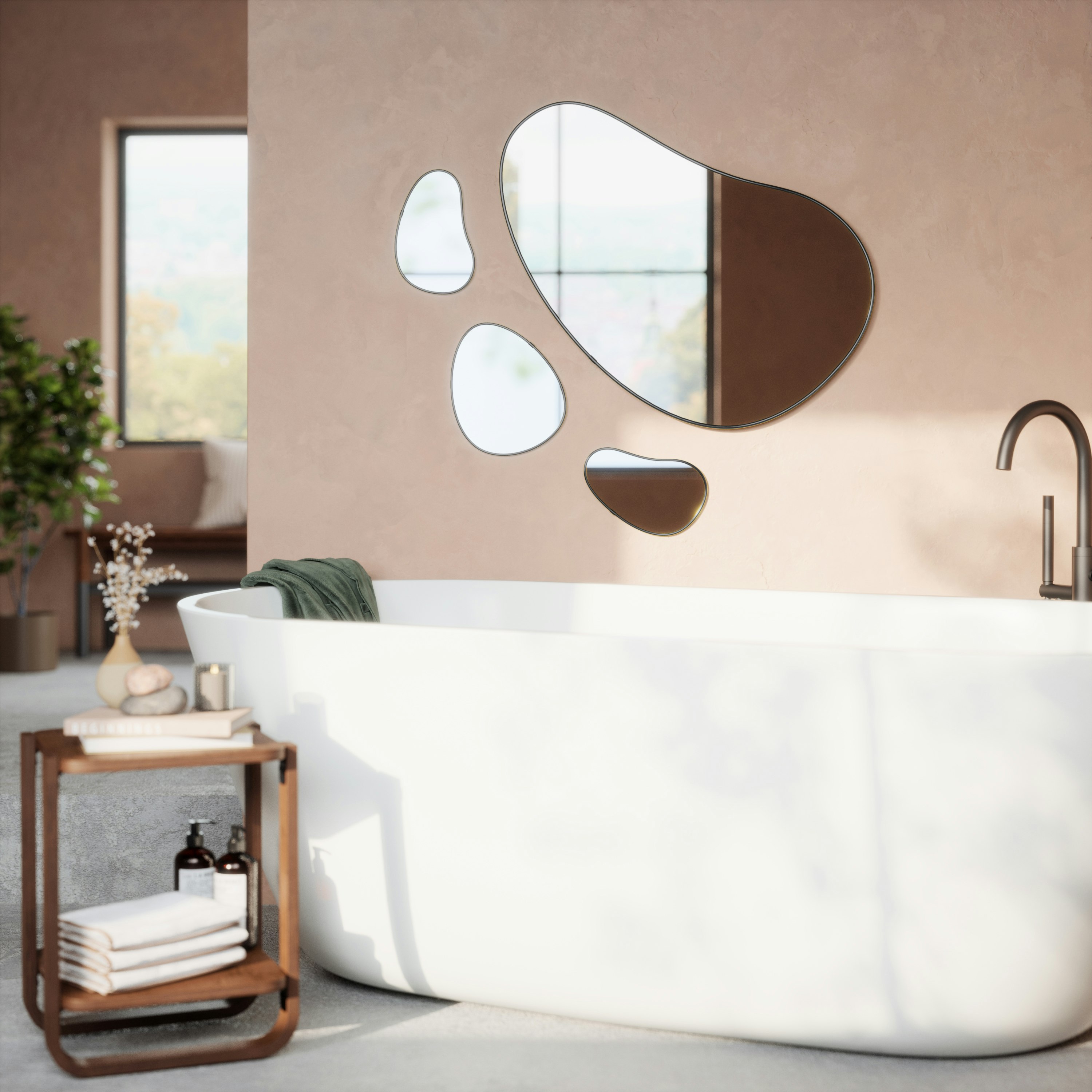 Hubba Pebble Mirror (Set of 3) Titanium, Umbra Home Accents HipVan