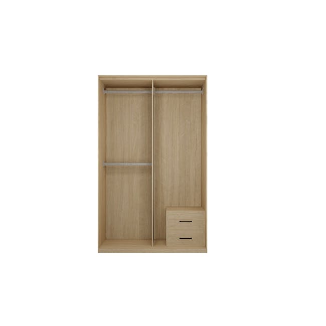 Lorren Sliding Door Wardrobe 2 - Graphite Linen, Herringbone Oak - 8