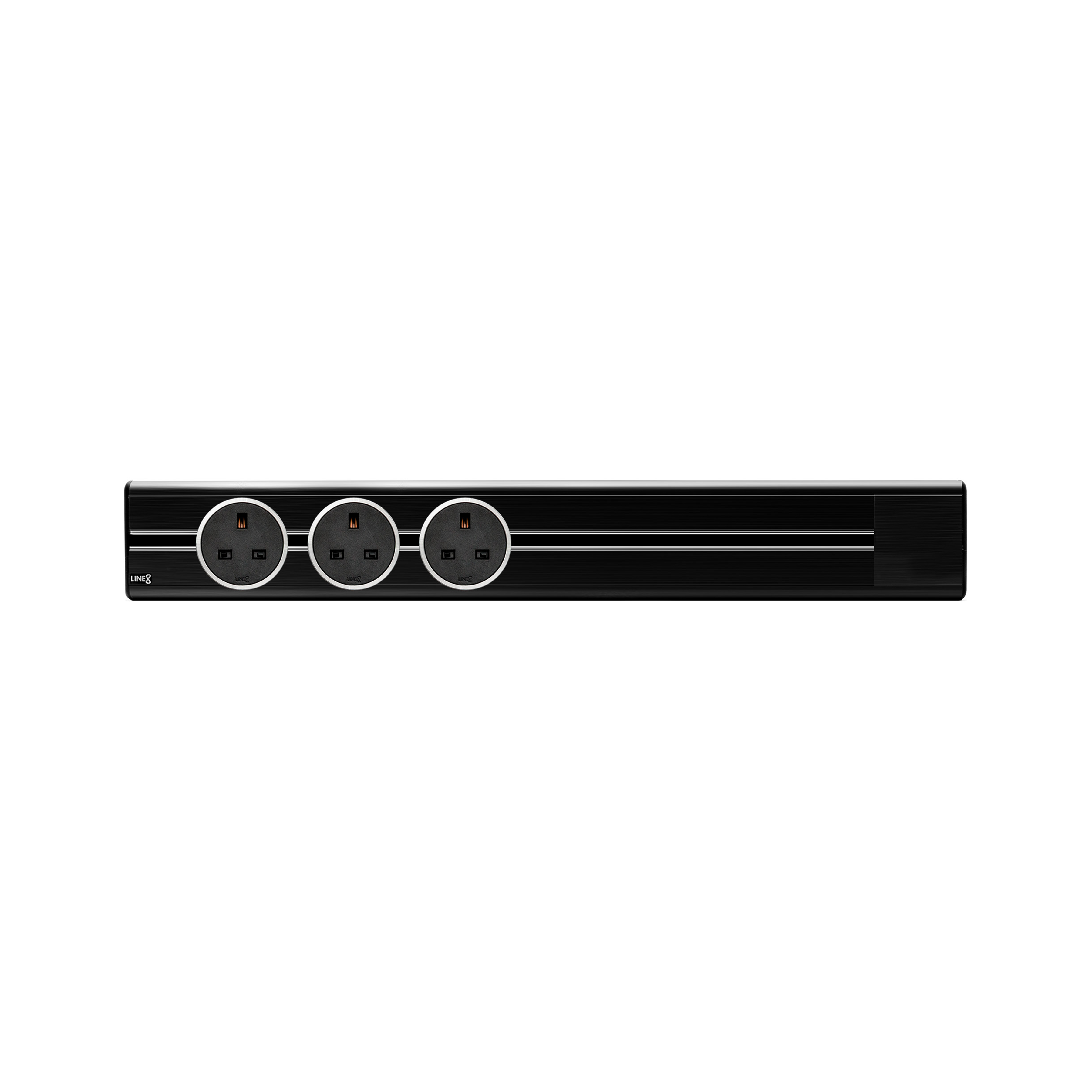 Line8 Power Track 600mm + 3 Adaptors Bundle - Black Hairline