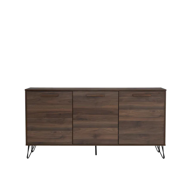 Sandra Sideboard 1.5m - Walnut - 1 - Wooden cabinet with sleek design, dark wood finish, minimalist style, modern furniture