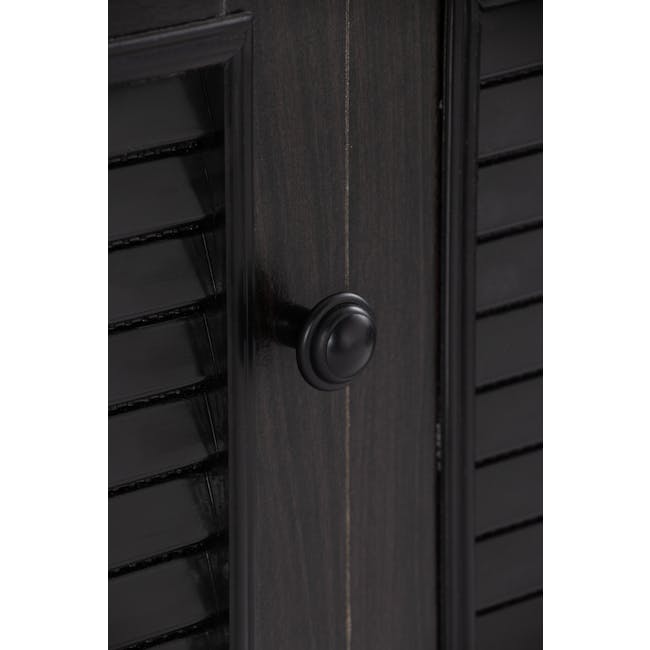 Aveleen 3 Door Shoe Cabinet - Cappuccino - 7 - Dark wooden door handle, sleek black finish, minimalist design, elegant