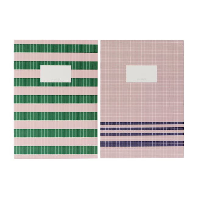 A4 Lily Notebook - Plain Graph Paper (Set of 2) - 0