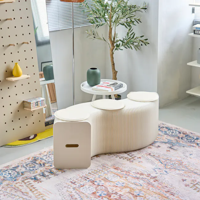 Athena 3 Seater Foldable Bench 1.5m - White - 3