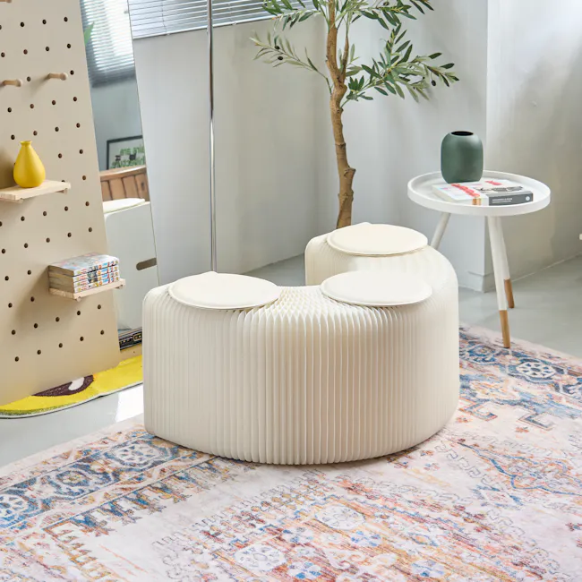 Athena 3 Seater Foldable Bench 1.5m - White - 2