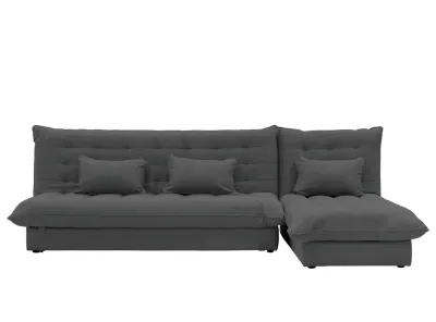 Tessa L-Shaped Storage Sofa Bed - Charcoal (Eco Clean Fabric)