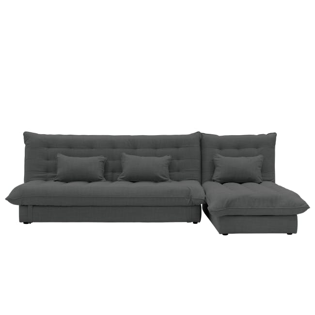 Tessa L-Shaped Storage Sofa Bed - Charcoal (Eco Clean Fabric) - 0