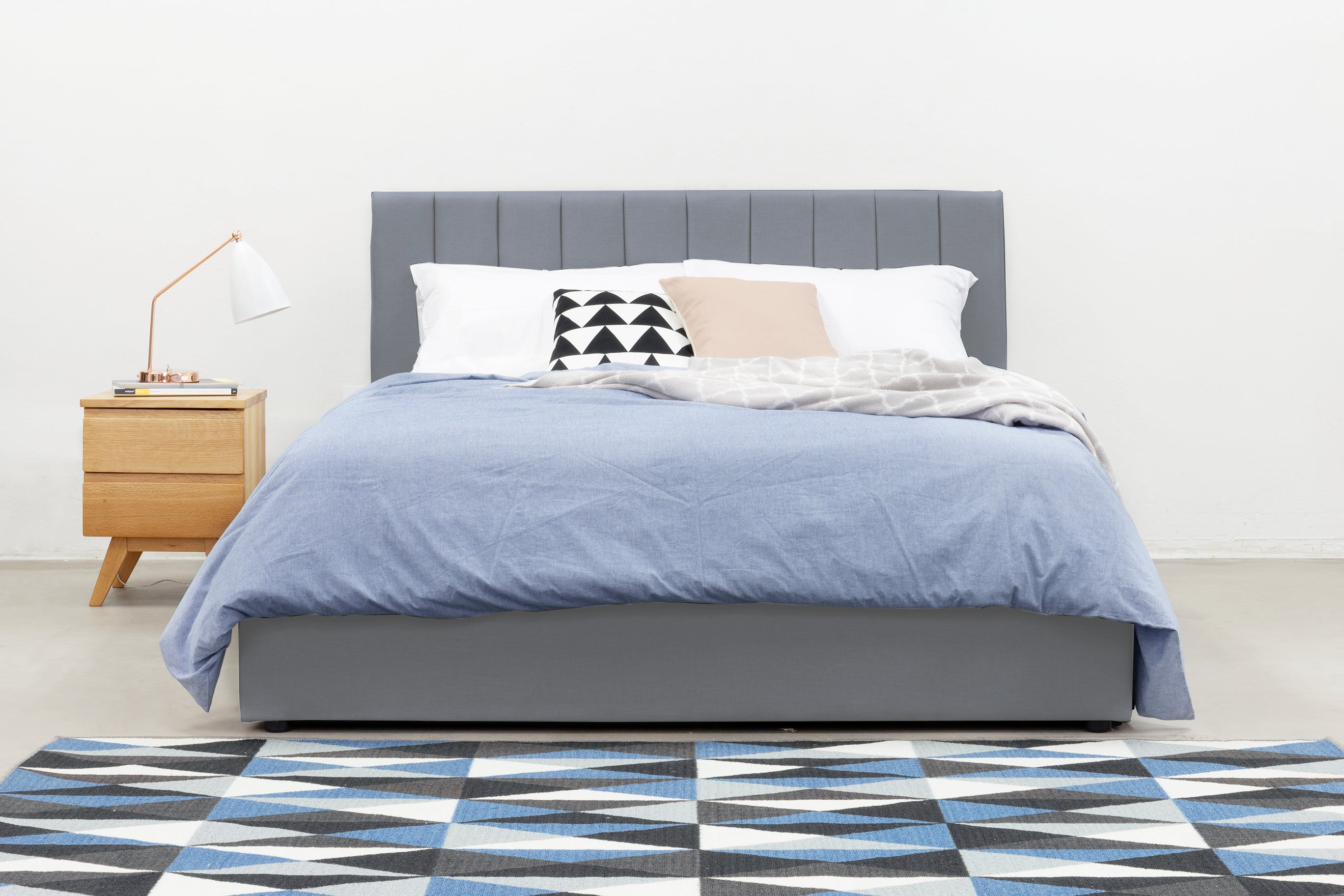 Audrey Queen Storage Bed Seal Grey (Velvet), Beds by HipVan HipVan