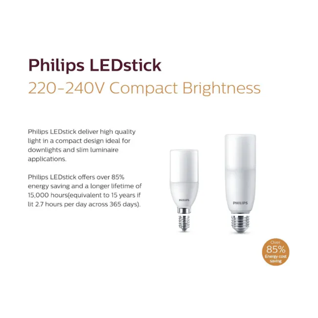 Philips DLStick E14 - Cool White 4000k - 3 - Philips LEDstick, 220-240V Compact Brightness, High-quality light, Compact