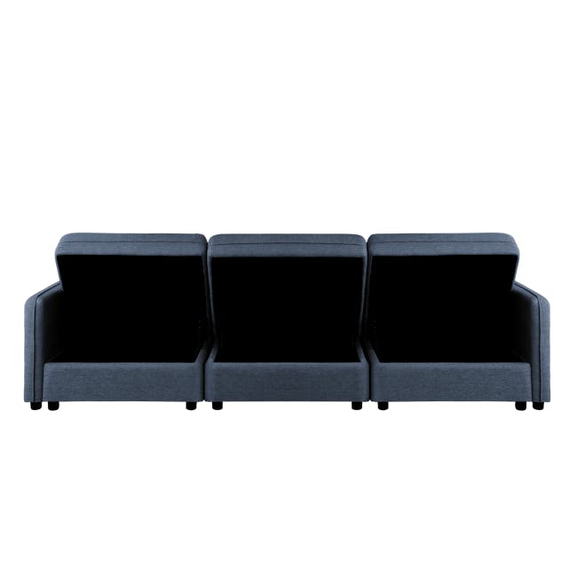 Cameron 4 Seater Sectional Storage Sofa - Denim - 16