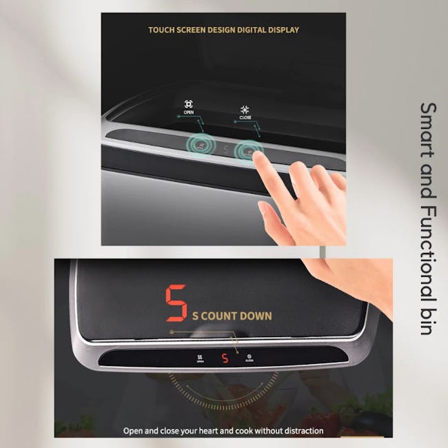 Yubin Smart Sensor Bin - Silver (2 Sizes) - 4