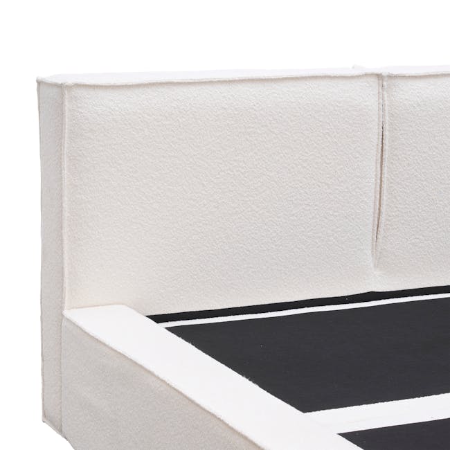 Maine Storage King Bed - White Boucle - 13