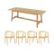Haynes Dining Table 2.2m in Oak with 4 Greta Chairs in Natural - 0