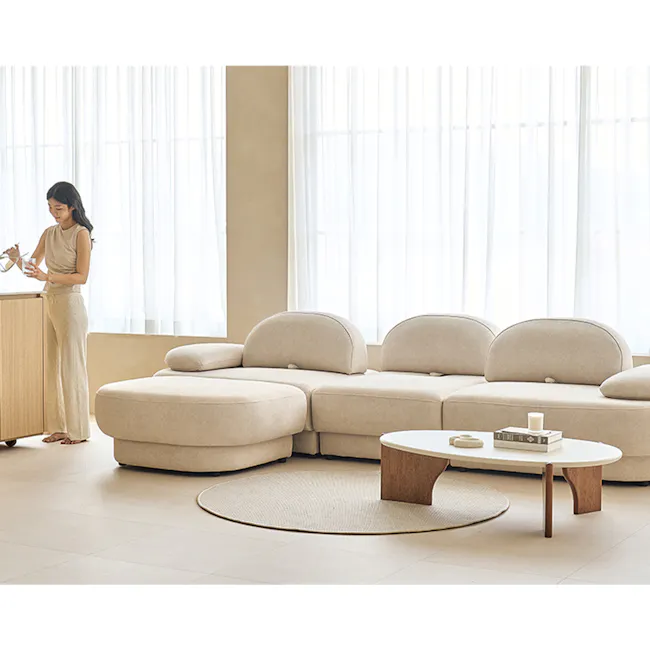 Hara 3 Seater Adjustable Chaise Sofa - 16