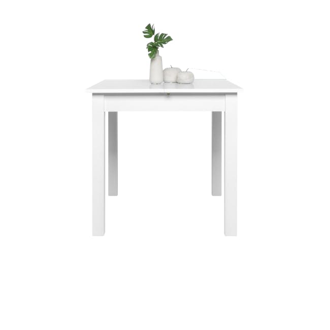 Jonah Extendable Table 0.8m-1.2m in White with 4 Oslo Chairs in Black - 1