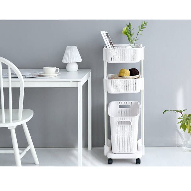 Alon Laundry Basket Trolley with Handle - 3