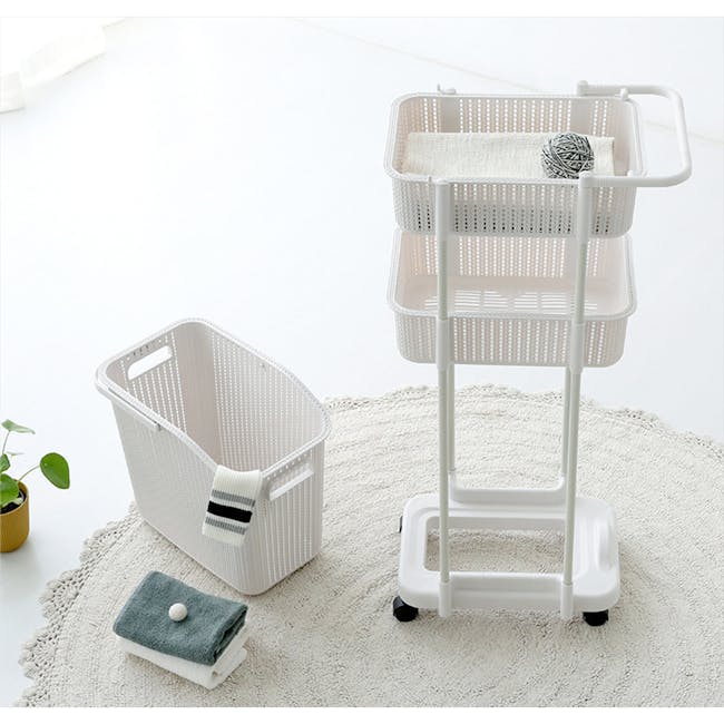 Alon Laundry Basket Trolley with Handle - 4