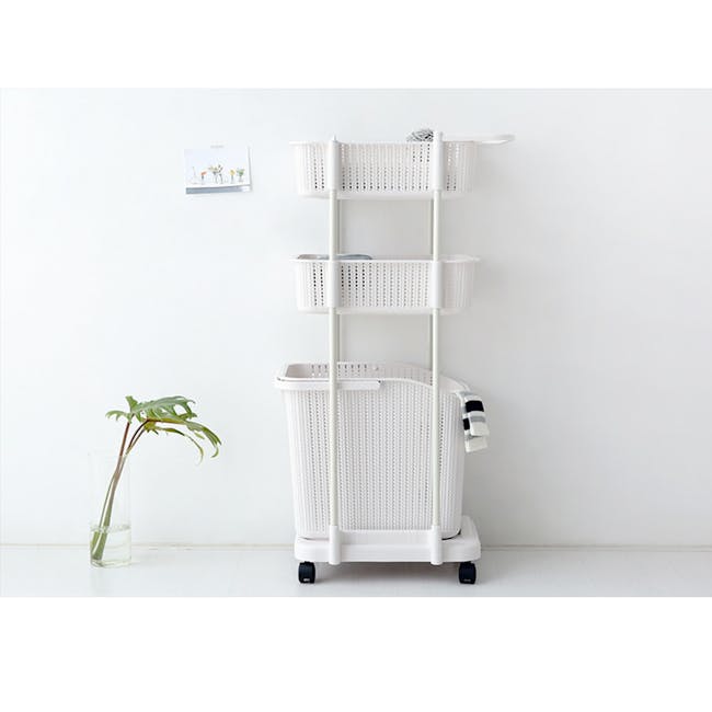 Alon Laundry Basket Trolley with Handle - 12