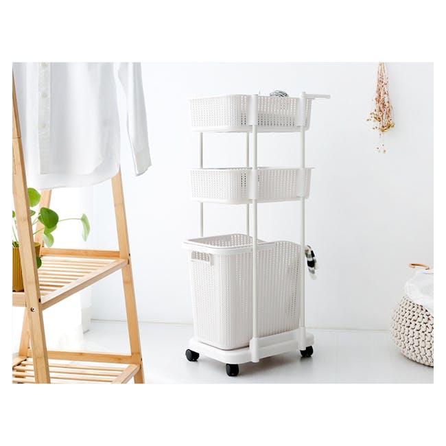 Alon Laundry Basket Trolley with Handle - 2