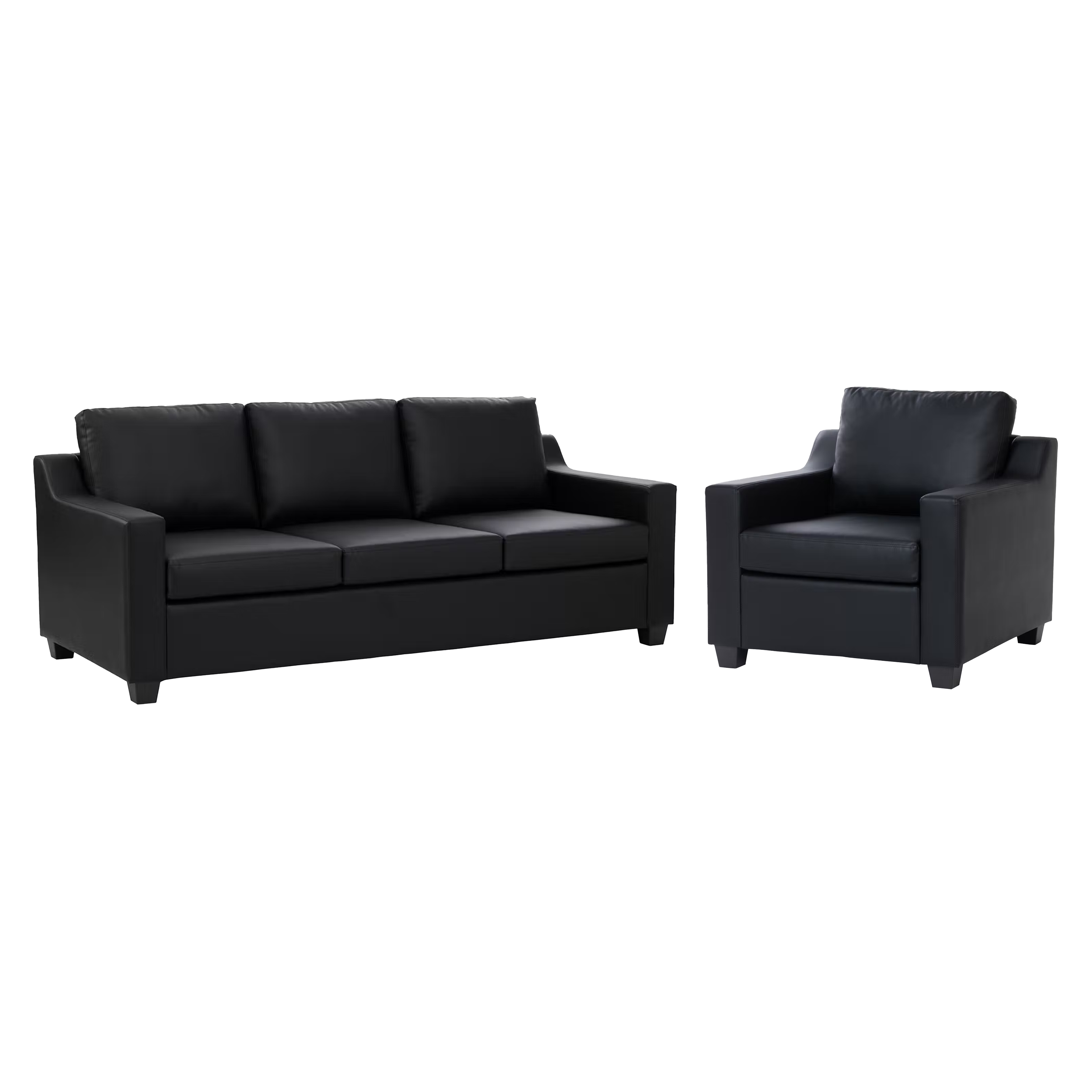 Baleno 3 Seater Sofa with Baleno Armchair - Espresso (Faux Leather) - Image 1