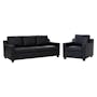 Baleno 3 Seater Sofa with Baleno Armchair - Espresso (Faux Leather) - 0