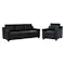 Baleno 3 Seater Sofa with Baleno Armchair - Espresso (Faux Leather)