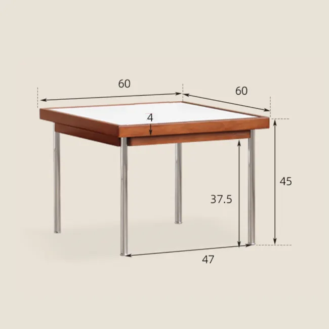 Neka Square Coffee Table 0.6m - White - 5