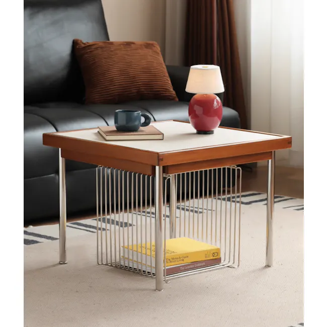 Neka Square Coffee Table 0.6m - White - 3