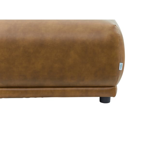 Milan 3 Seater Sofa with Ottoman - Tan (Faux Leather) - 10