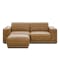 Milan 3 Seater Sofa with Ottoman - Tan (Faux Leather)