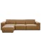 Milan 4 Seater Sofa with Ottoman - Tan (Faux Leather)