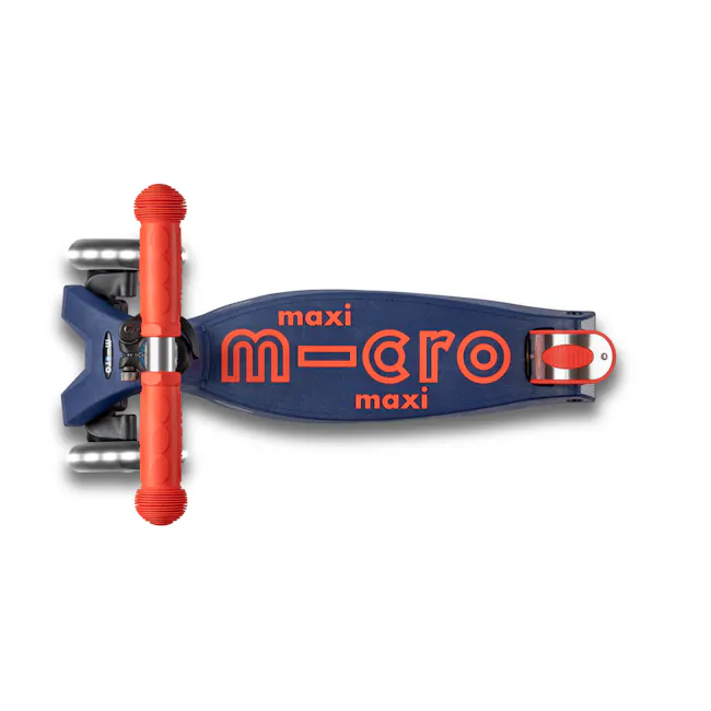 Micro Maxi Deluxe Foldable LED Scooter - Navy Red (Age 5-12) - 5