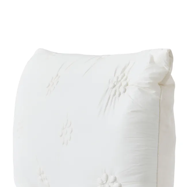 Fione Floral Tufted Lumbar Cushion Cover - Ivory - 5 - White, soft, fluffy, decorative, embroidered, floral, pillow