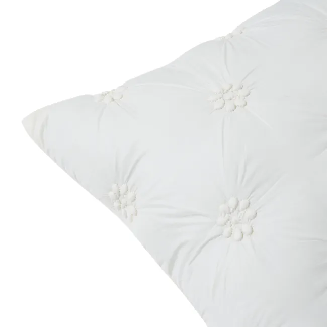 Fione Floral Tufted Lumbar Cushion Cover - Ivory - 3 - White, soft, luxurious, elegant, plush, decorative, textured, ornate