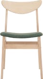 Sergio Round Dining Table 1m in Milk Oak with 2 Macy Dining Chairs in Green - 11