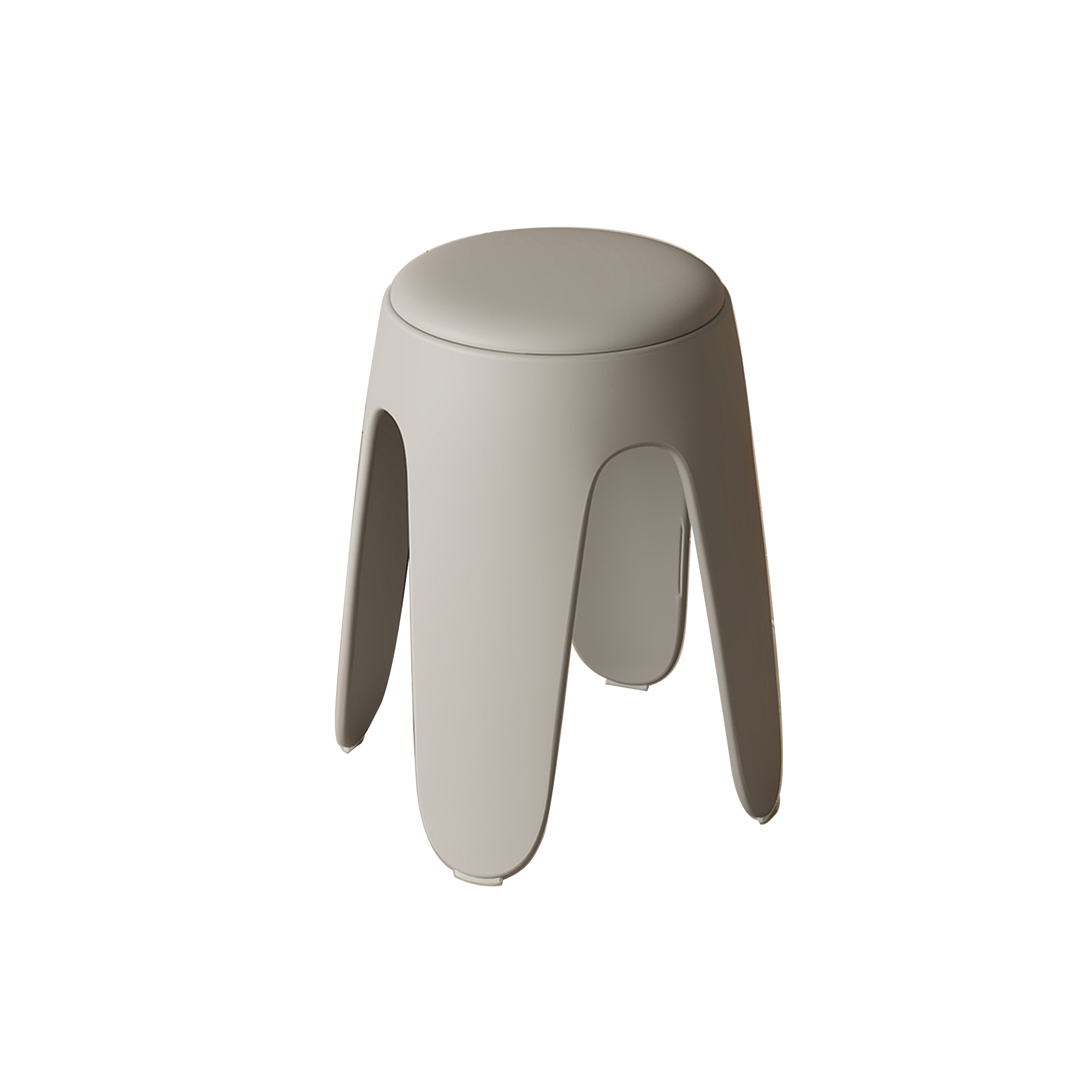 Noki Stackable Stool - Light Grey (Faux Leather)