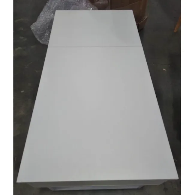 (As-is) Tahli Storage Coffee Table - White - 3 - Industrial storage unit, Large flat surface, White, smooth material