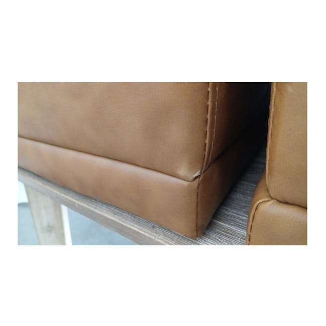 (As-Is) Milan 3 Seater Extended Sofa - Tan (Faux Leather) - Right Extended - 14