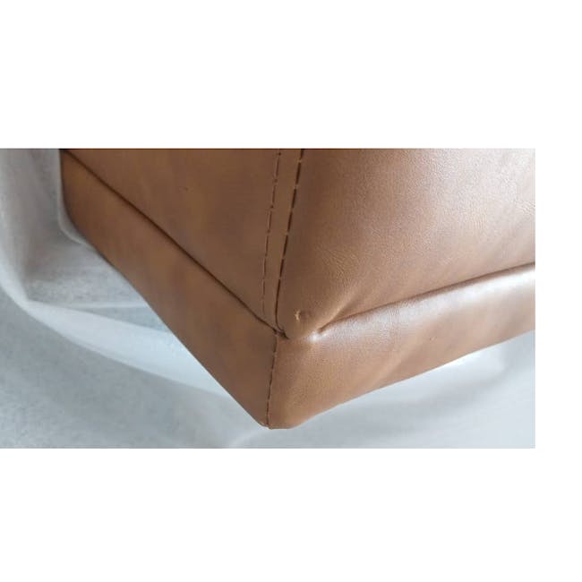 (As-Is) Milan 3 Seater Extended Sofa - Tan (Faux Leather) - Right Extended - 6