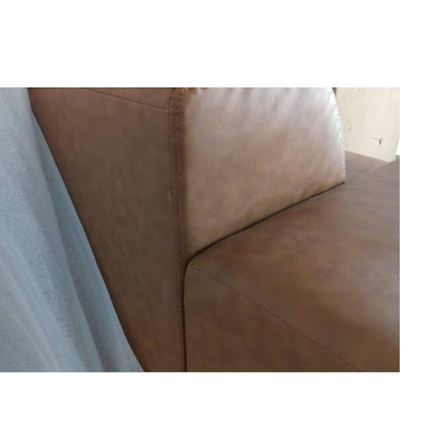(As-Is) Milan 3 Seater Extended Sofa - Tan (Faux Leather) - Right Extended - 8