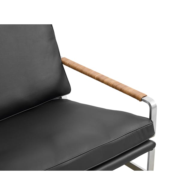 Aaron Lounge Chair - Black (Genuine Cowhide) - 5