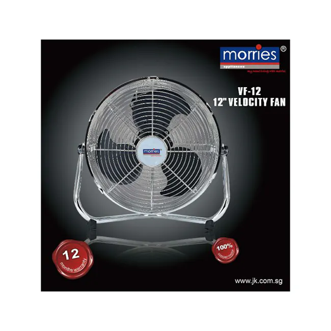 MORRIES 12 Inch Velocity Fan (3 Variable Speed) - 4 - Morries VF-12 12" Velocity Fan, 12-month warranty and 100%