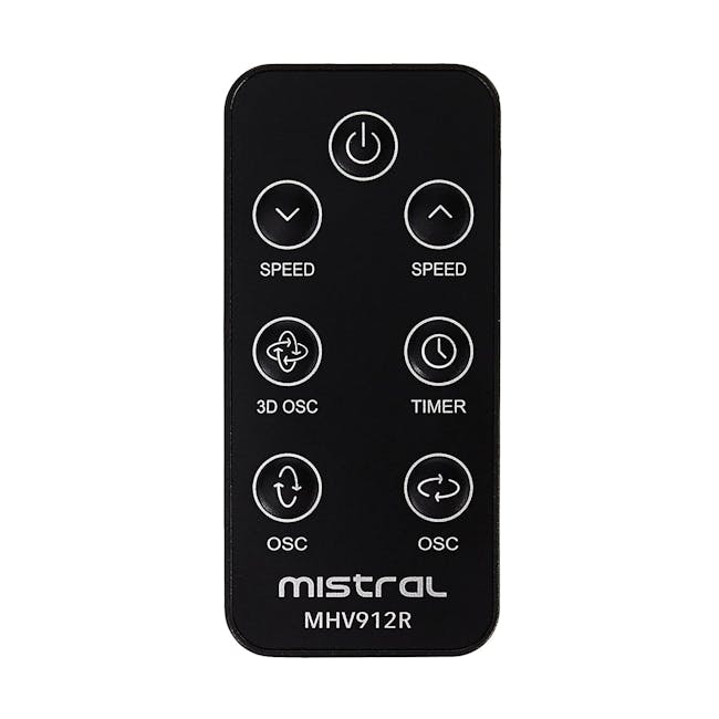 Mistral 12" High Velocity Stand Fan with Remote Control MHV912R - Black - 6