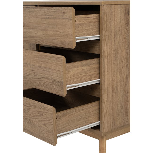 Herschel 9 Drawer Chest 1.5m - Natural - 9 - Wooden drawer unit, metal drawer pulls, wooden frame, wooden drawer, drawer