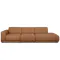 Milan 4 Seater Extended Sofa - Caramel Tan (Faux Leather)
