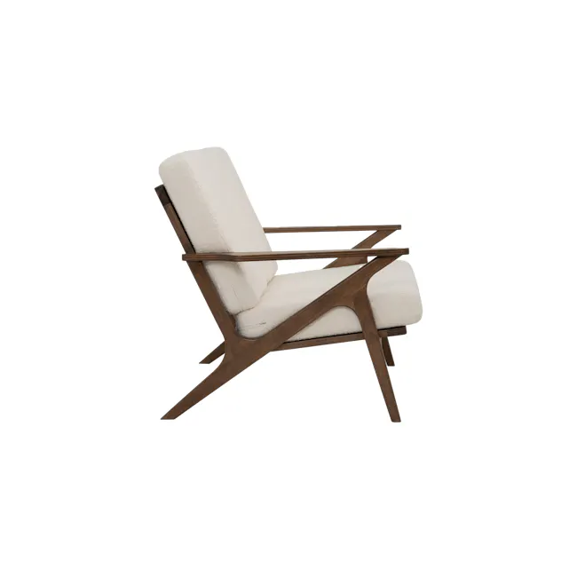 Aston 3 Seater Sofa with Aston 2 Seater Sofa - White Cream - 18 - Modern minimalist chair, white cushion, wooden frame