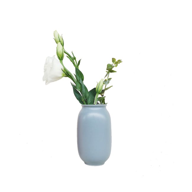 Nordic Matte Vase Short Cylinder - Blue Grey - 0
